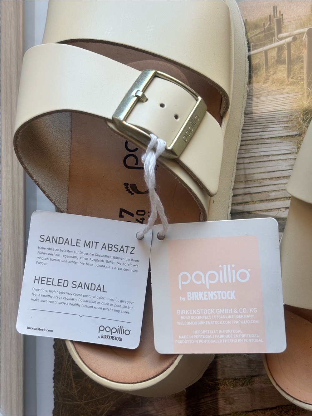 Birkenstock Papillio Almina Leather Platform Sandal Buckle Slides Sandals 37 39 - Picture 6 of 13